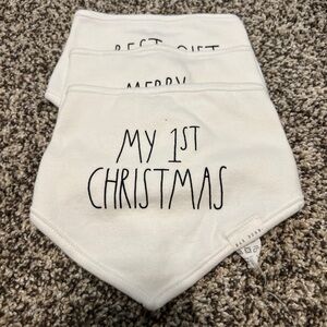 Rae Dunn Christmas Baby Bandana Bibs Like New